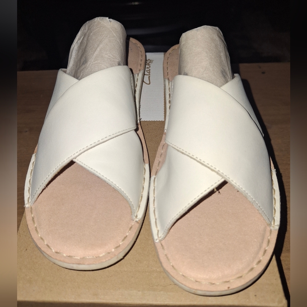 New Clarks Collection Ultimate Comfort Blake Sydney  White Sandals Size 7